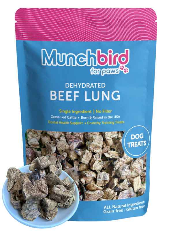 Dehydrated Beef Lung Dog Treats Premium USA Angus 4.5 Oz