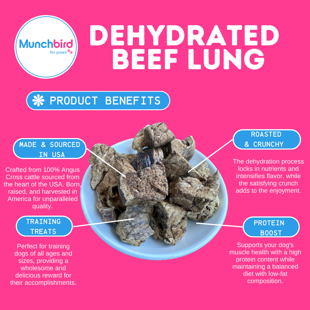 Dehydrated Beef Lung Dog Treats (Premium USA Angus) 4.5 Oz