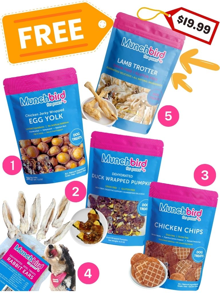 Munchbird Ultimate Variety Pack – 5-in-1 Treat Bundle + Free Gift (Lamb Trotter)!