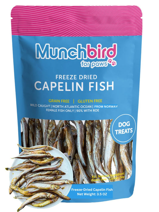 Wild-Caught Capelin Fish Dog and Cat Treats with Roe, Freeze Dried